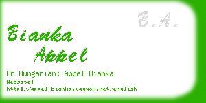 bianka appel business card